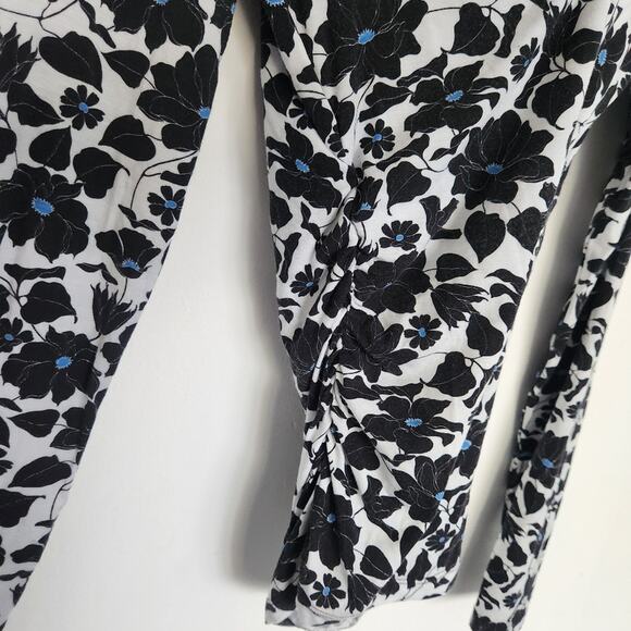 REISS Square Neck Floral Ruched Long Sleeve Top S Cottagecore Fairy Farmhouse - Picture 5 of 9